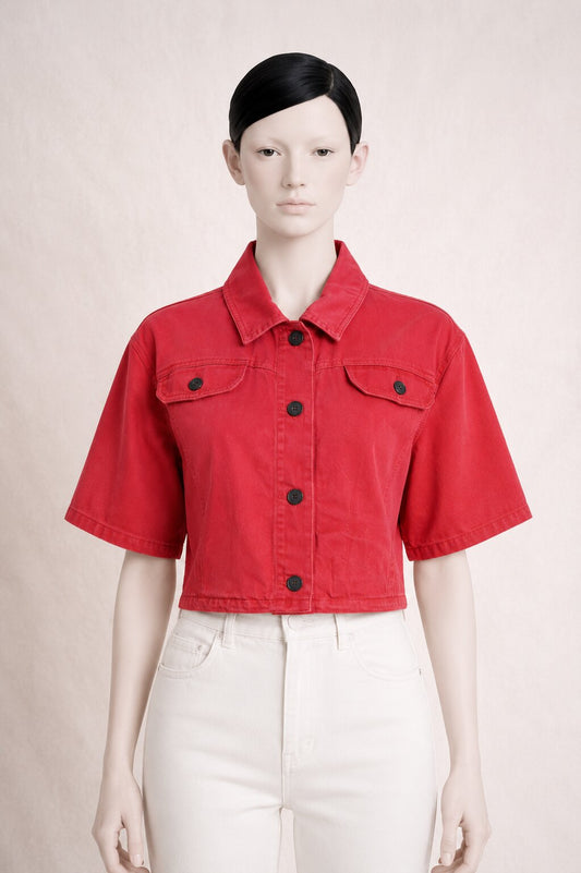 Short Sonia Rykiel Vintage Red Denim Jacket
