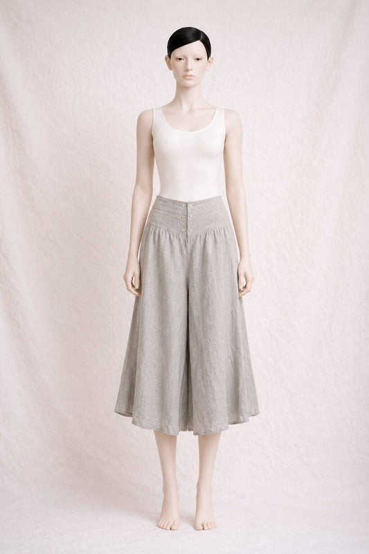Authentic Vintage Midi Culottes Cerruti 1881 in Lightweight Cotton and Linen