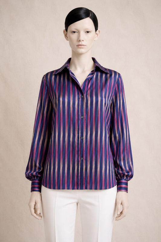 Authentic Vintage Striped Blouse Lanvin Paris in Viscose