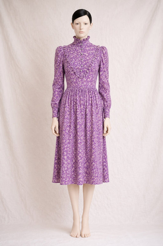 Authentic vintage Laura Ashley purple floral cotton dress