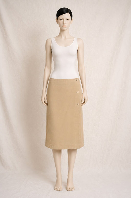 Authentic vintage beige sand Prada Milano wrap skirt