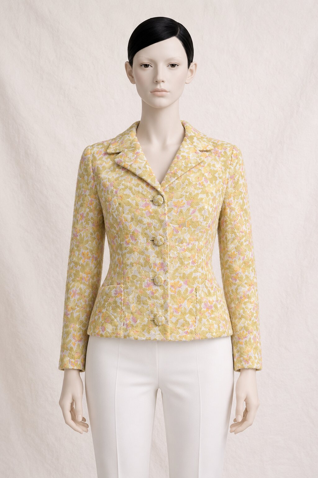 Authentic vintage Plein Soleil blazer by Jacques Heim in textured printed cotton