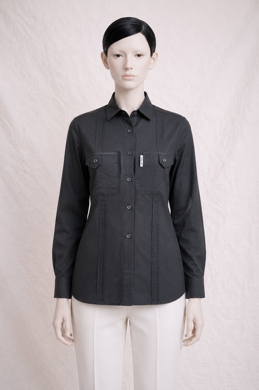 Black Cotton Shirt Pierre Cardin Paris New Vintage