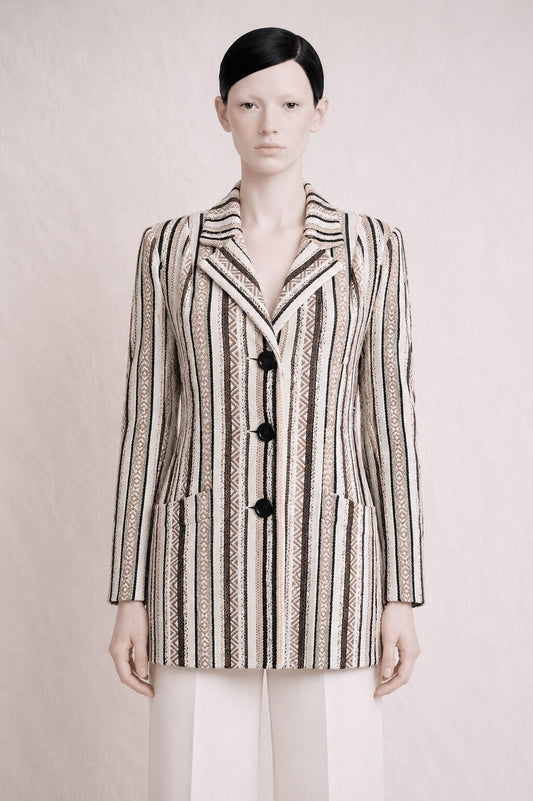 Long Vintage Wool Blazer Rochas Paris