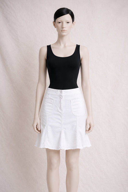 White Denim Mini A-Line Skirt Zadig & Voltaire