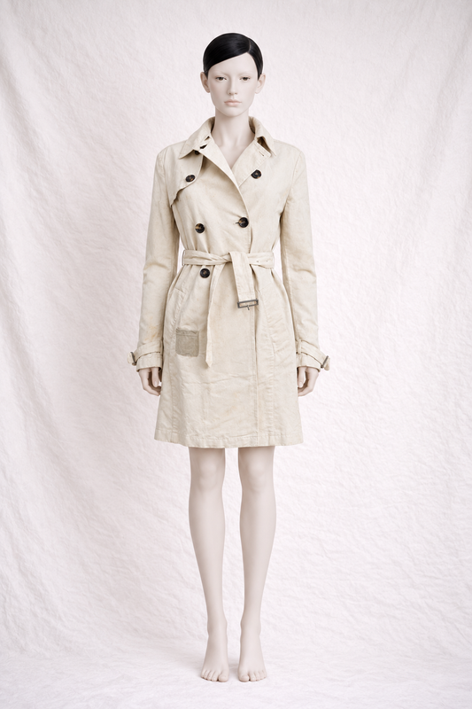Authentic vintage beige cotton linen Prada trench
