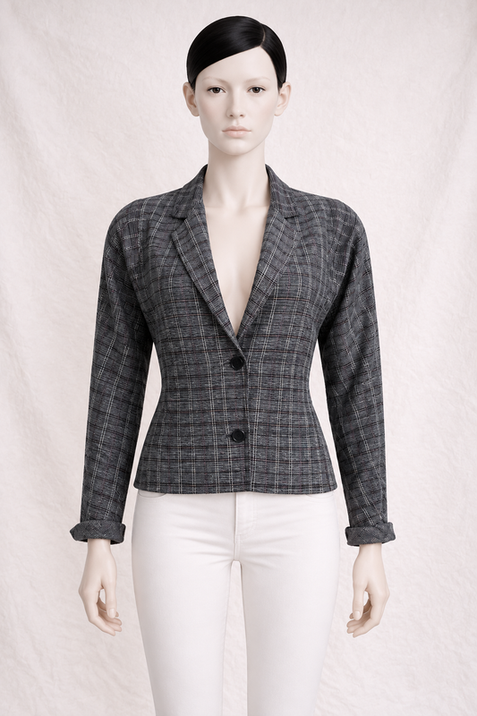 Vintage Authentic Grey Wool Blazer Versace
