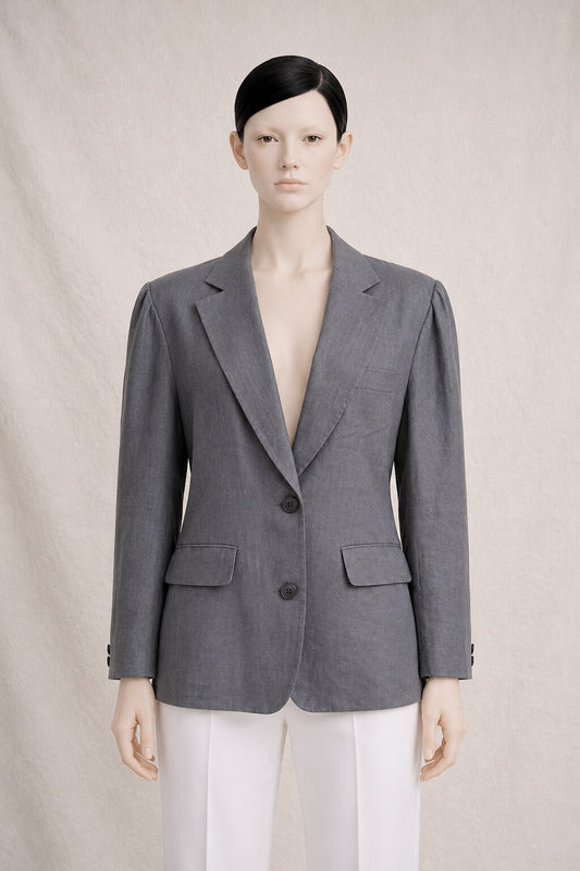 Authentic Vintage Grey Linen Blazer Kenzo Paris