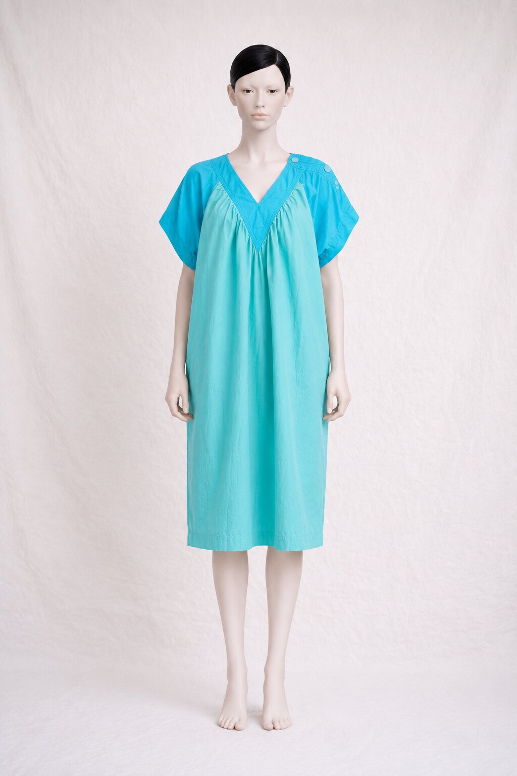 Authentic vintage Yves Saint Laurent turquoise cotton dress