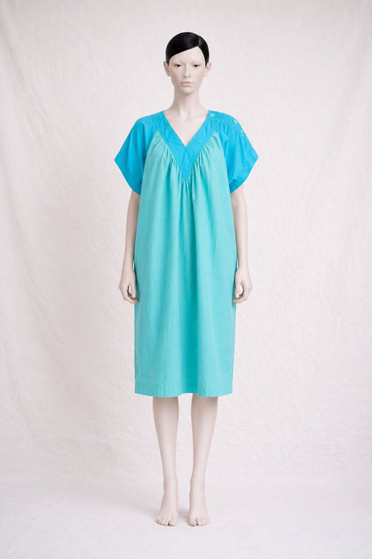 Authentic vintage Yves Saint Laurent turquoise cotton dress