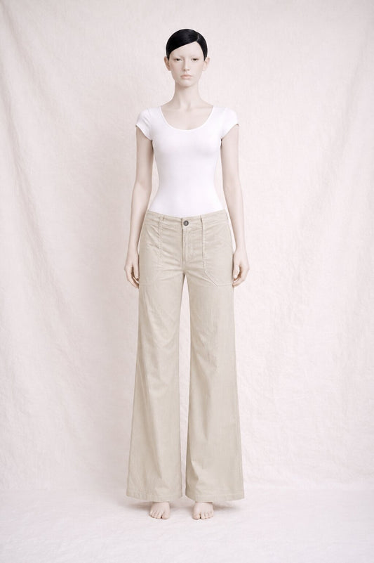 Beige corduroy flared trousers by Joseph