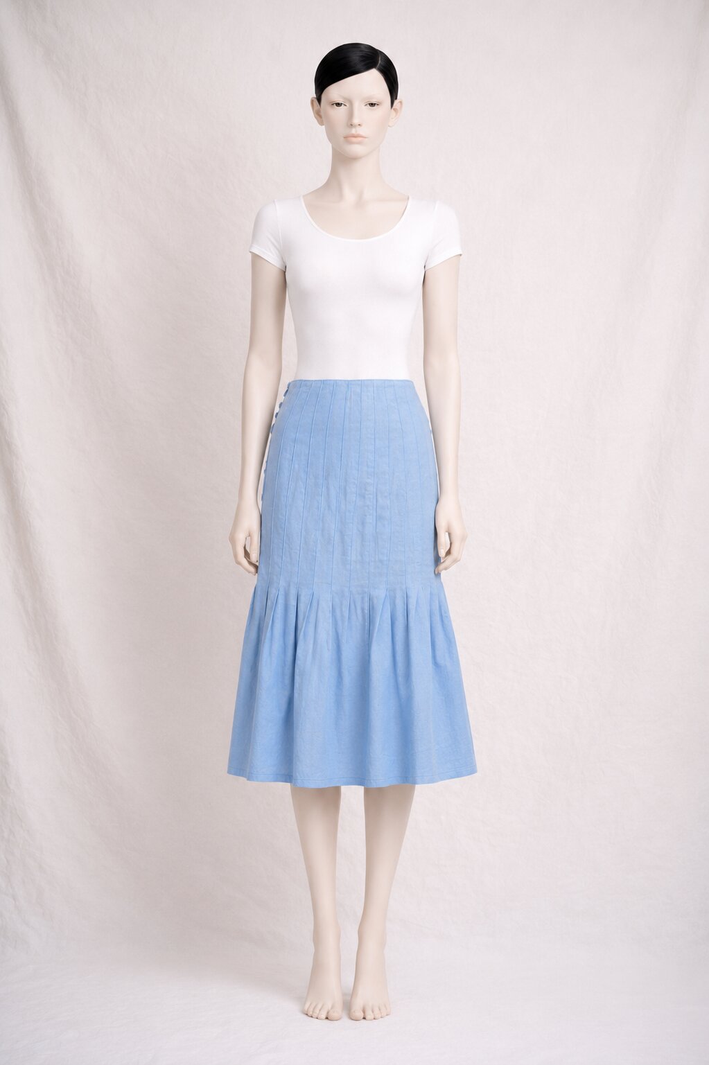 Jupe Vintage Authentique Sonia Rykiel en Coton Bleu Clair