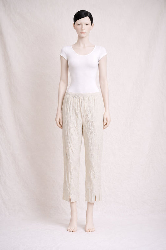Paule Ka Pleated Fabric Trousers in Ecru