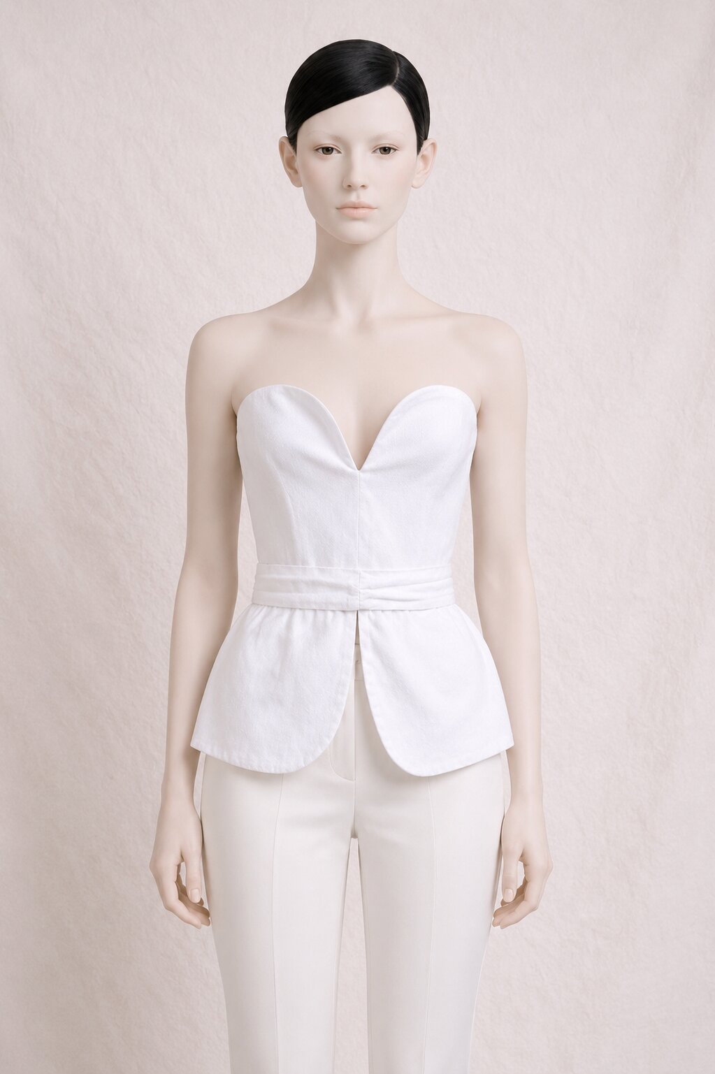 Bustier Authentique Yves Saint Laurent Rive Gauche Vintage en Coton Blanc