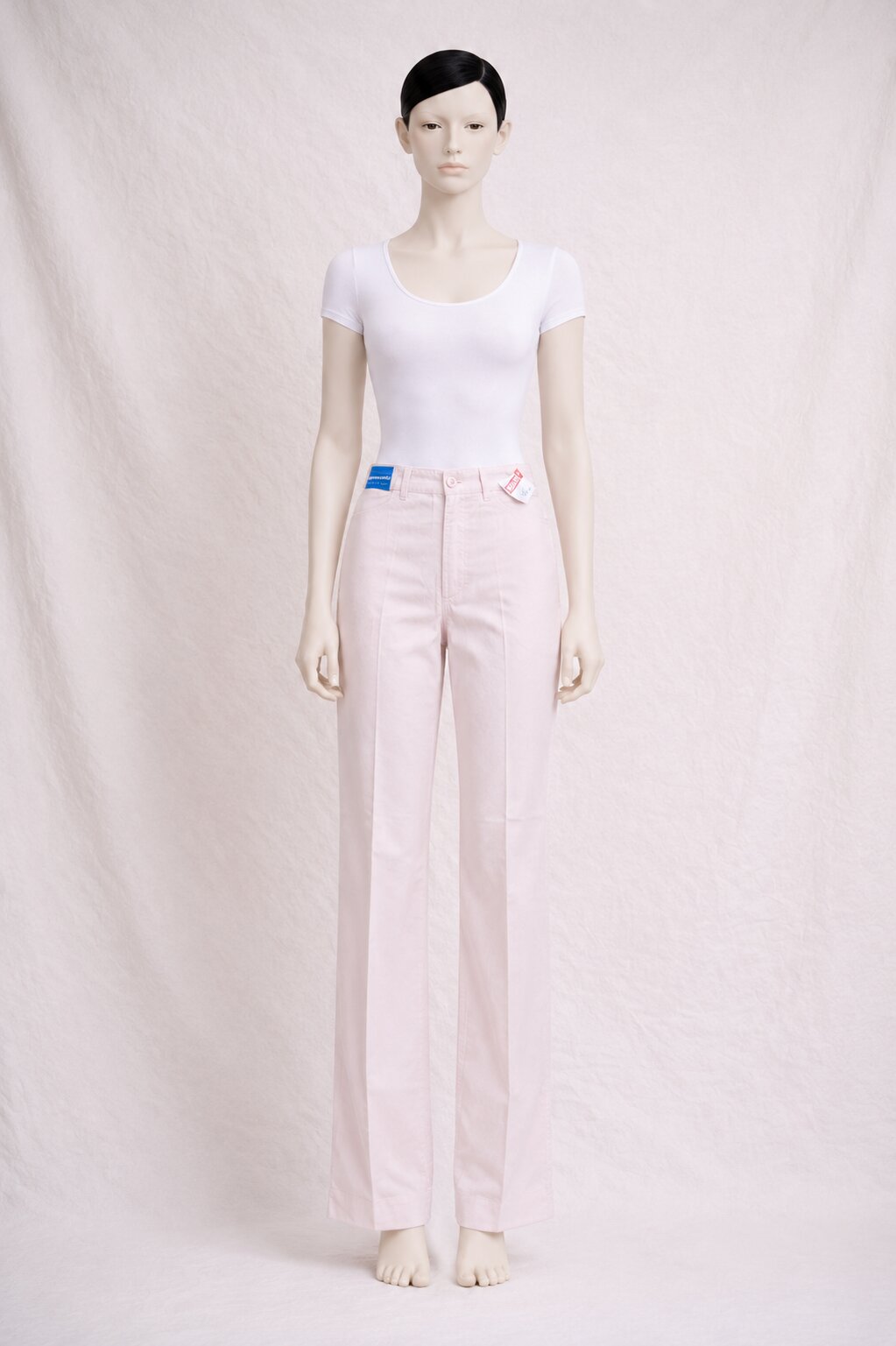 Pantalon en coton rose poudré Pierre Cardin – Neuf avec étiquette - Vintage