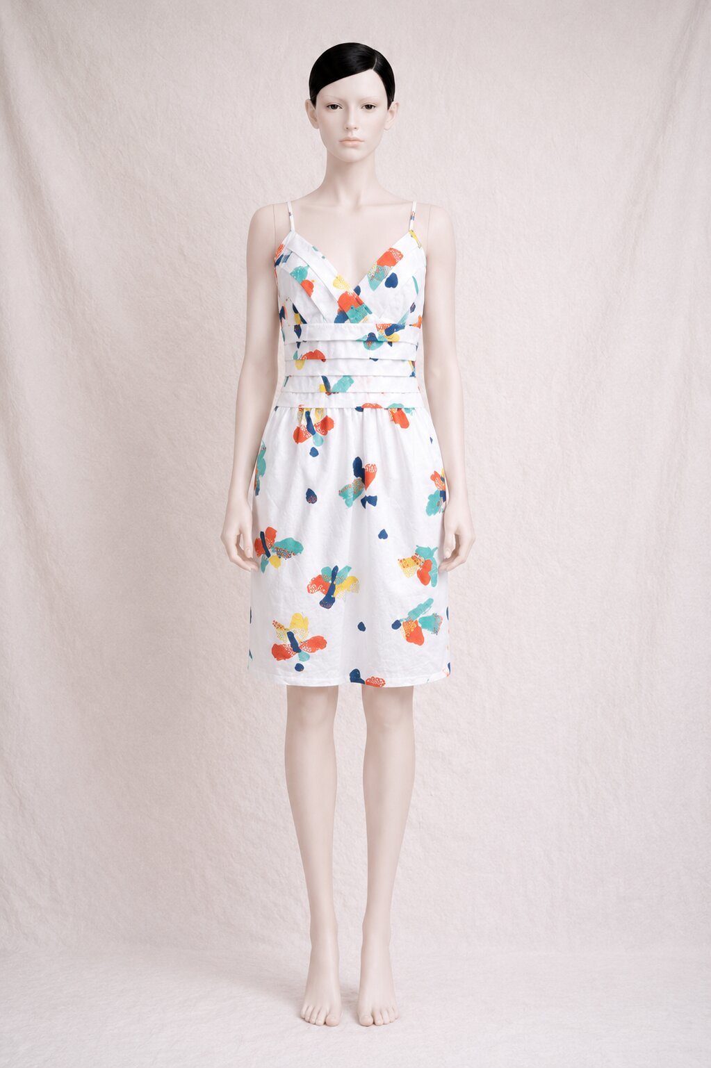 Authentic vintage printed cotton summer dress Louis Féraud