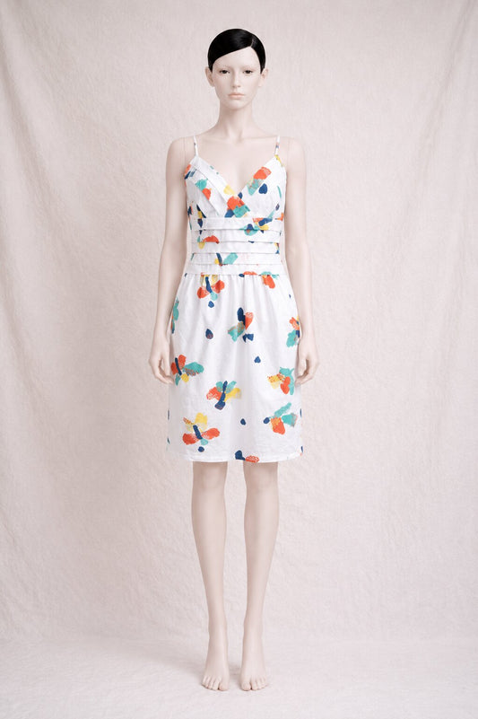 Authentic vintage printed cotton summer dress Louis Féraud