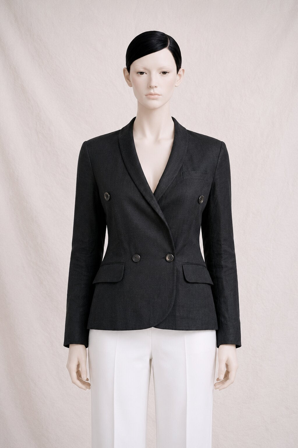 Blazer en lin noir Kenzo City Paris Vintage
