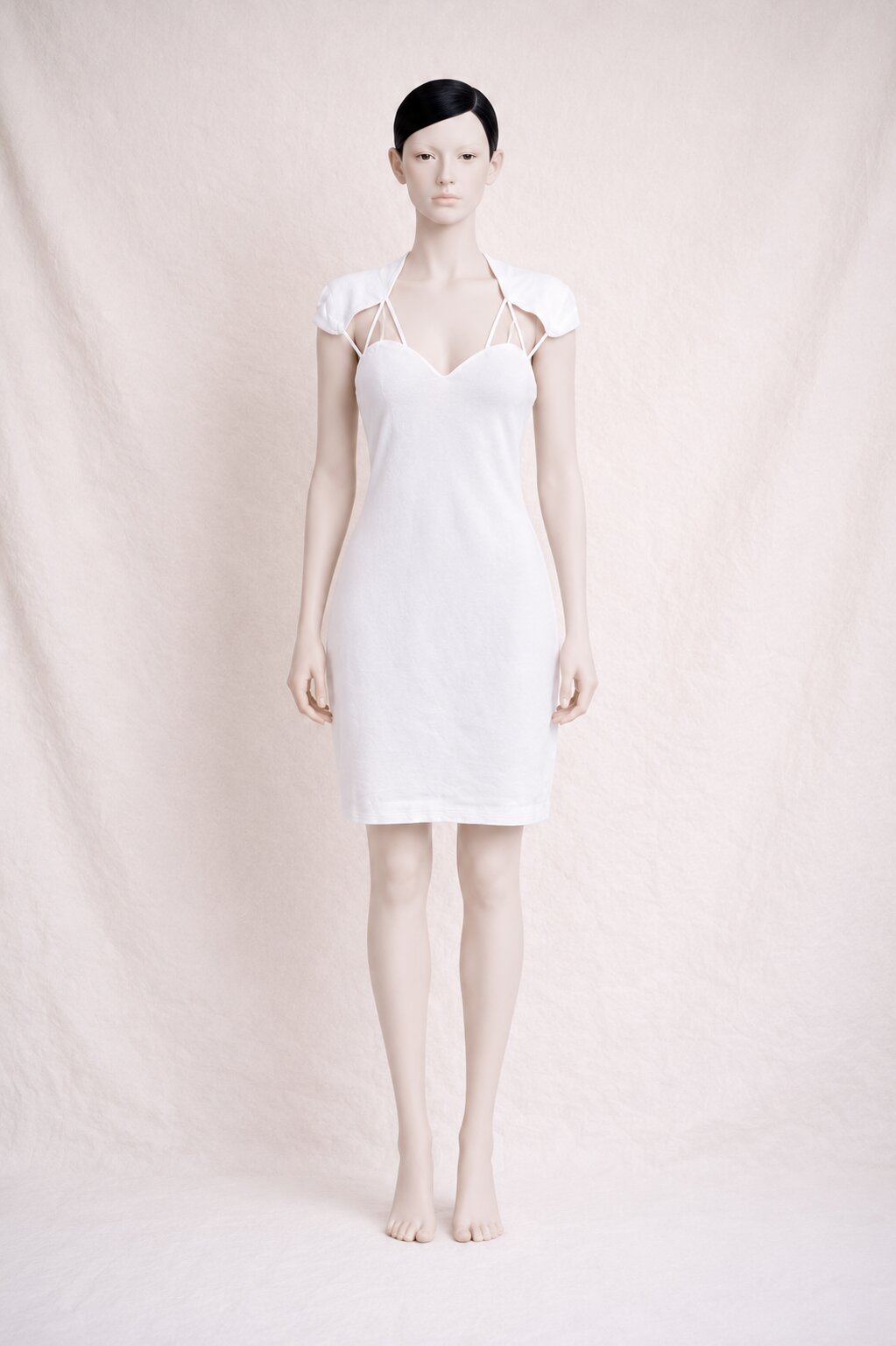 White Stretch Cotton Dress Guess Los Angeles