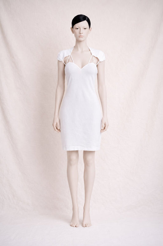 White Stretch Cotton Dress Guess Los Angeles