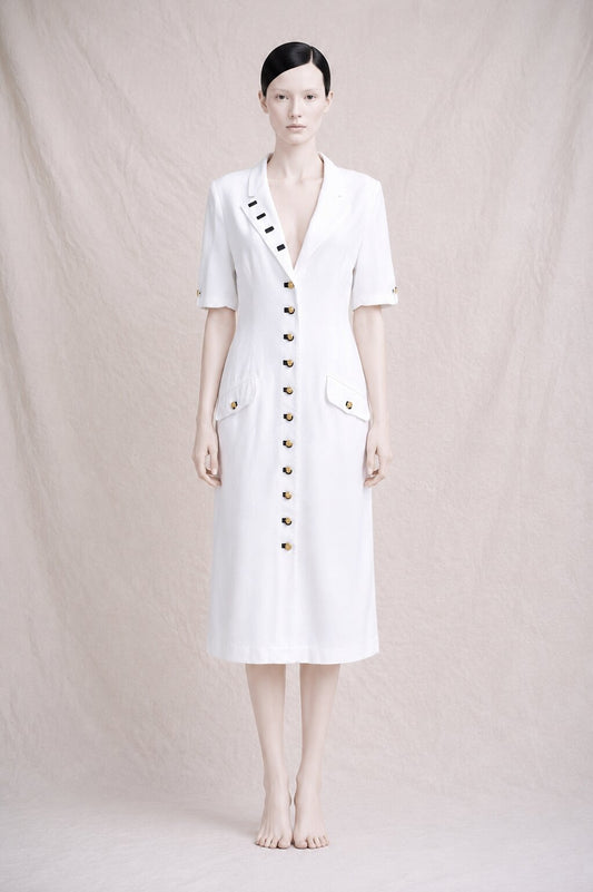 Authentic nautical denim dress Louis Féraud Paris vintage