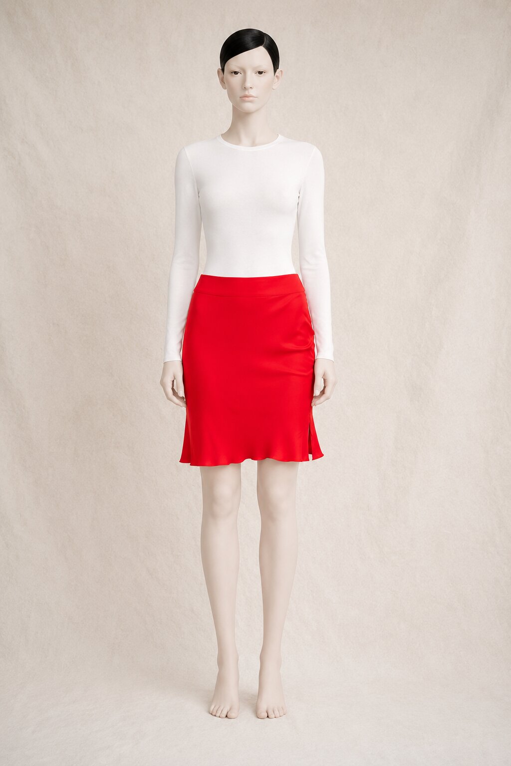 Red Silk Skirt Regina Rubens