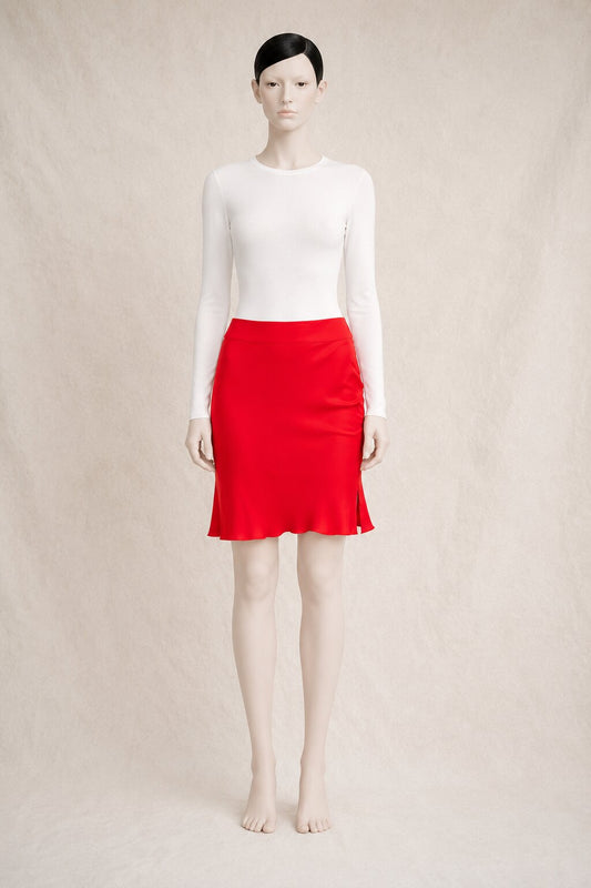 Red Silk Skirt Regina Rubens