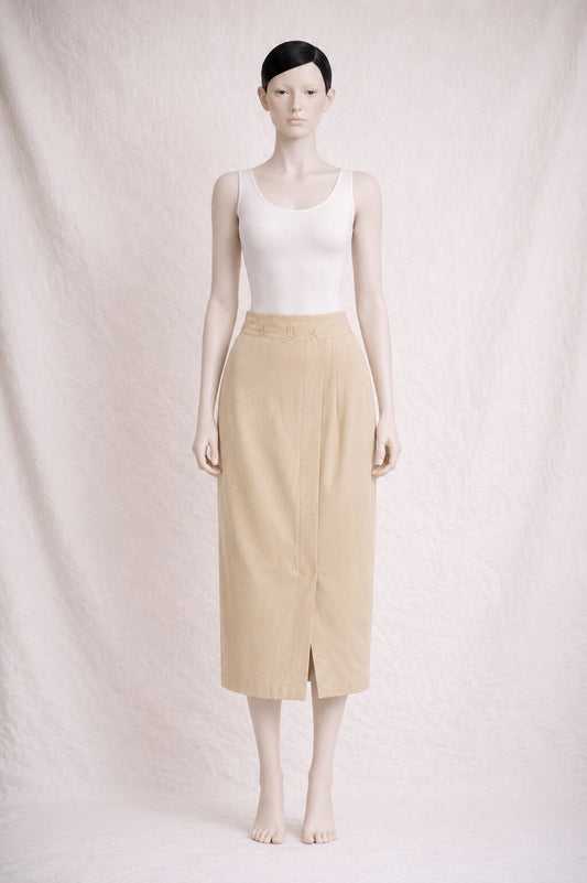 Authentic vintage yellow sand Burberry long skirt