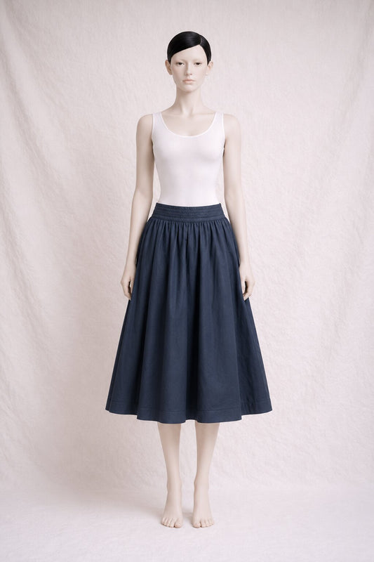 Authentic Vintage Midi Flared Skirt Saint Laurent Rive Gauche