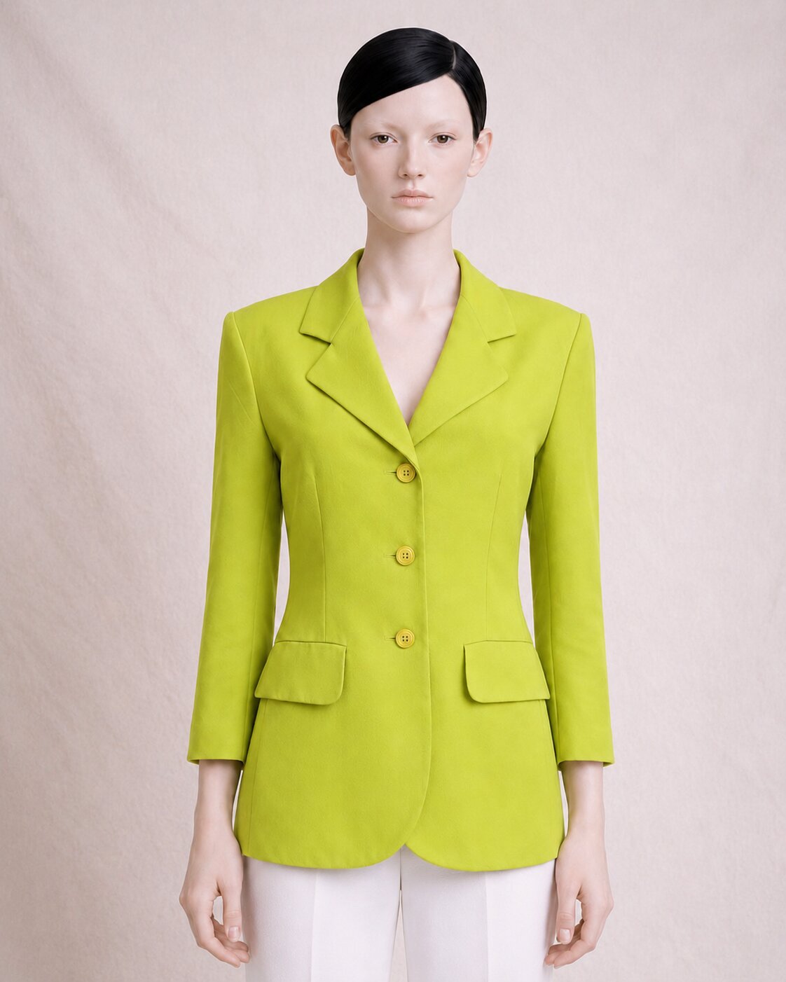 Authentic long Cacharel neon green vintage blazer