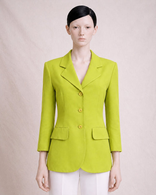Authentic long Cacharel neon green vintage blazer