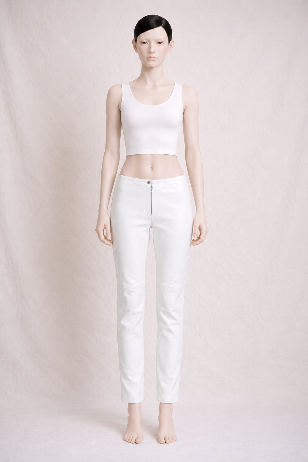 Authentic Gianfranco Ferré vintage white leather trousers