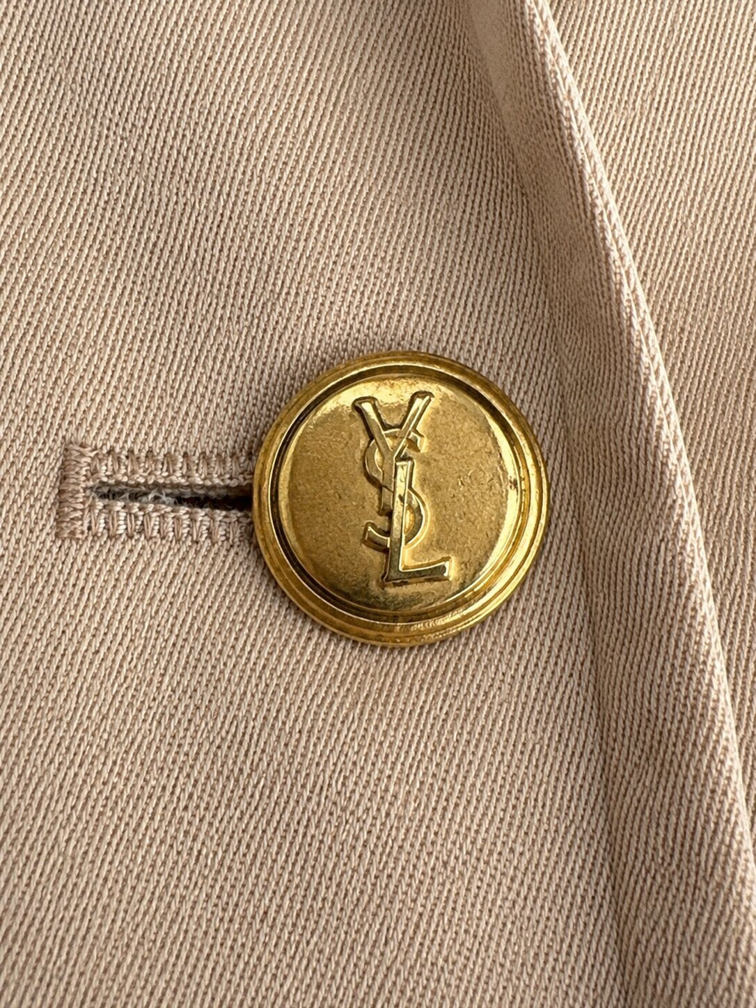 Authentique blazer en laine beige Yves Saint Laurent vintage