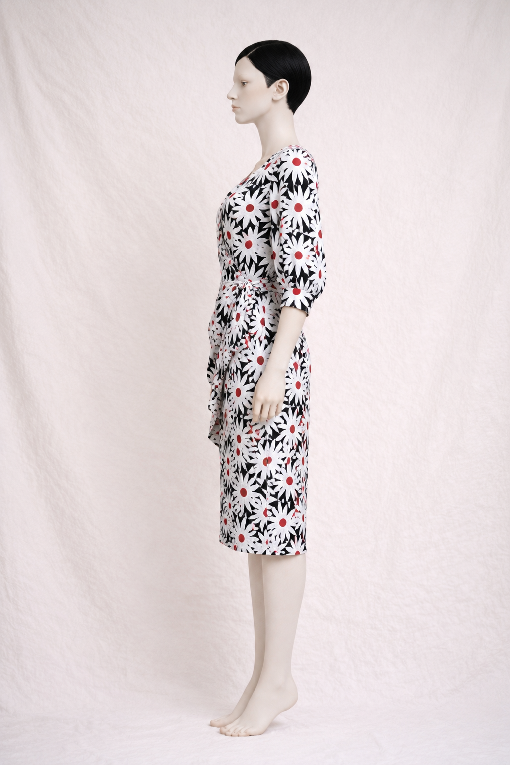 Robe d'été Guy Laroche Boutique Paris en soie imprimée marguerites vintage