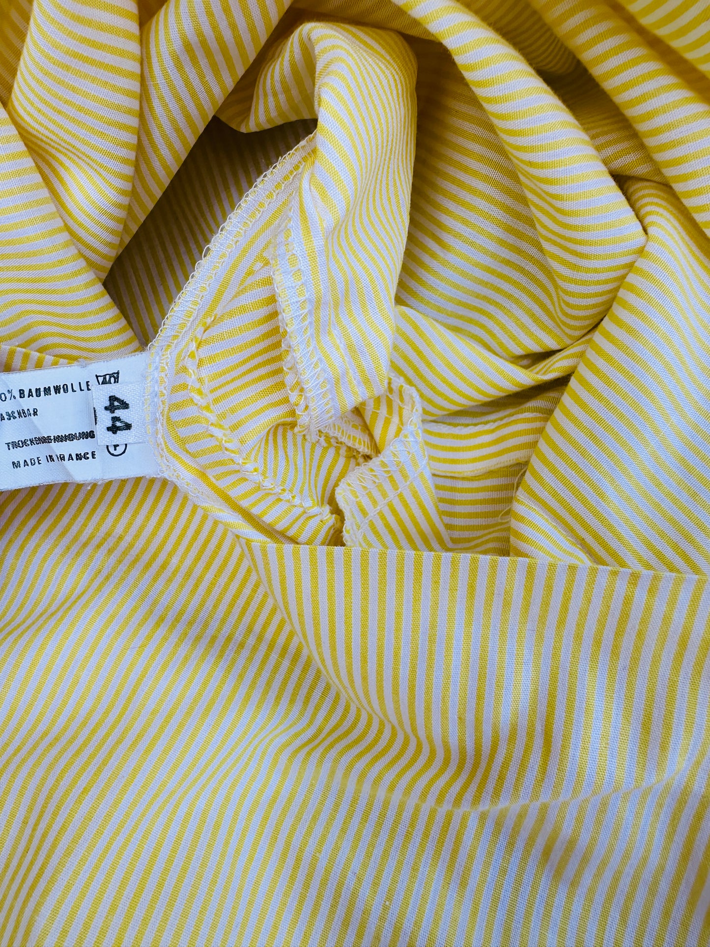 Robe chemise en coton jaune léger Burberry vintage authentique