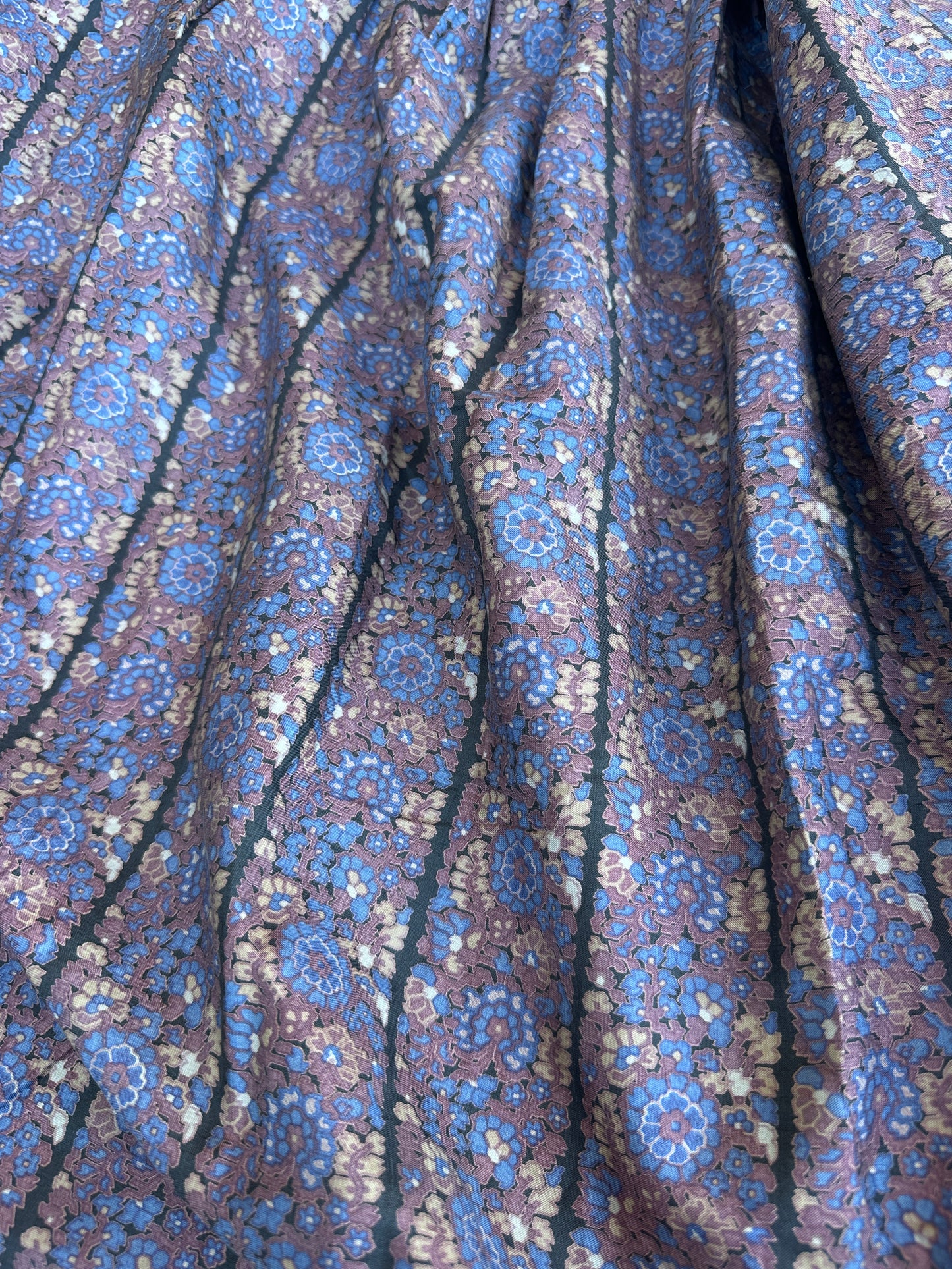 Jupe longue fleurie lila Saint Laurent vintage authentique