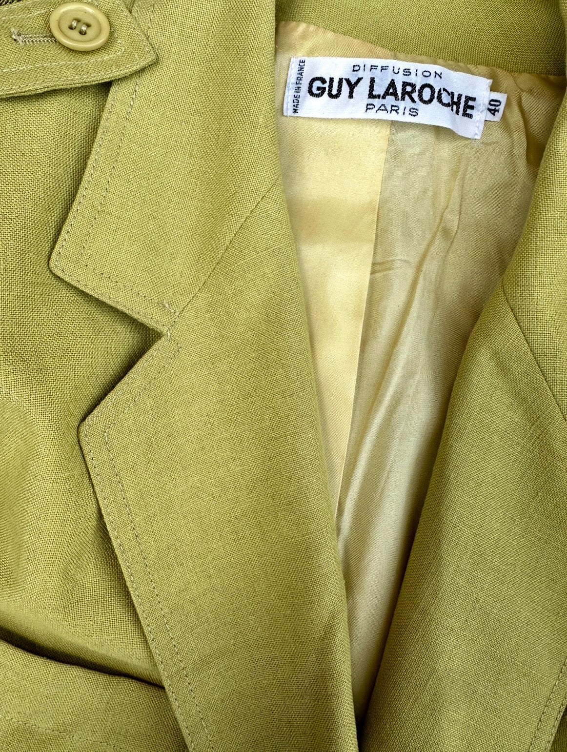 Blazer en lin pistache Guy Laroche Paris vintage