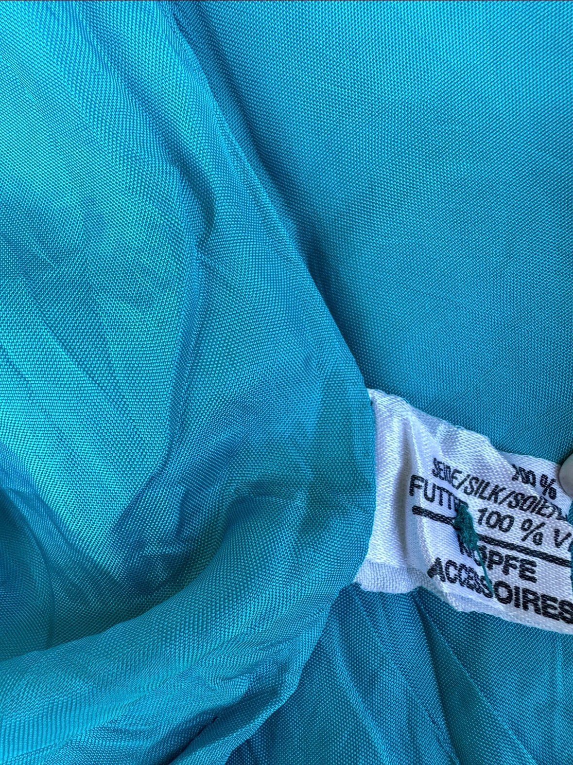 Summer silk dress azure Louis Féraud Paris vintage