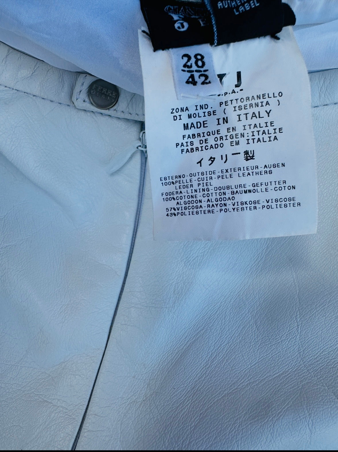 Authentic Gianfranco Ferré vintage white leather trousers