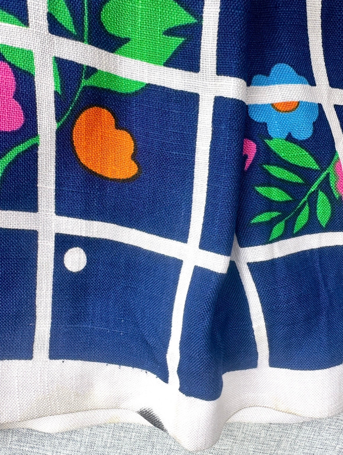 Jupe plissée authentique Lanvin Paris en toile de coton imprimée vintage