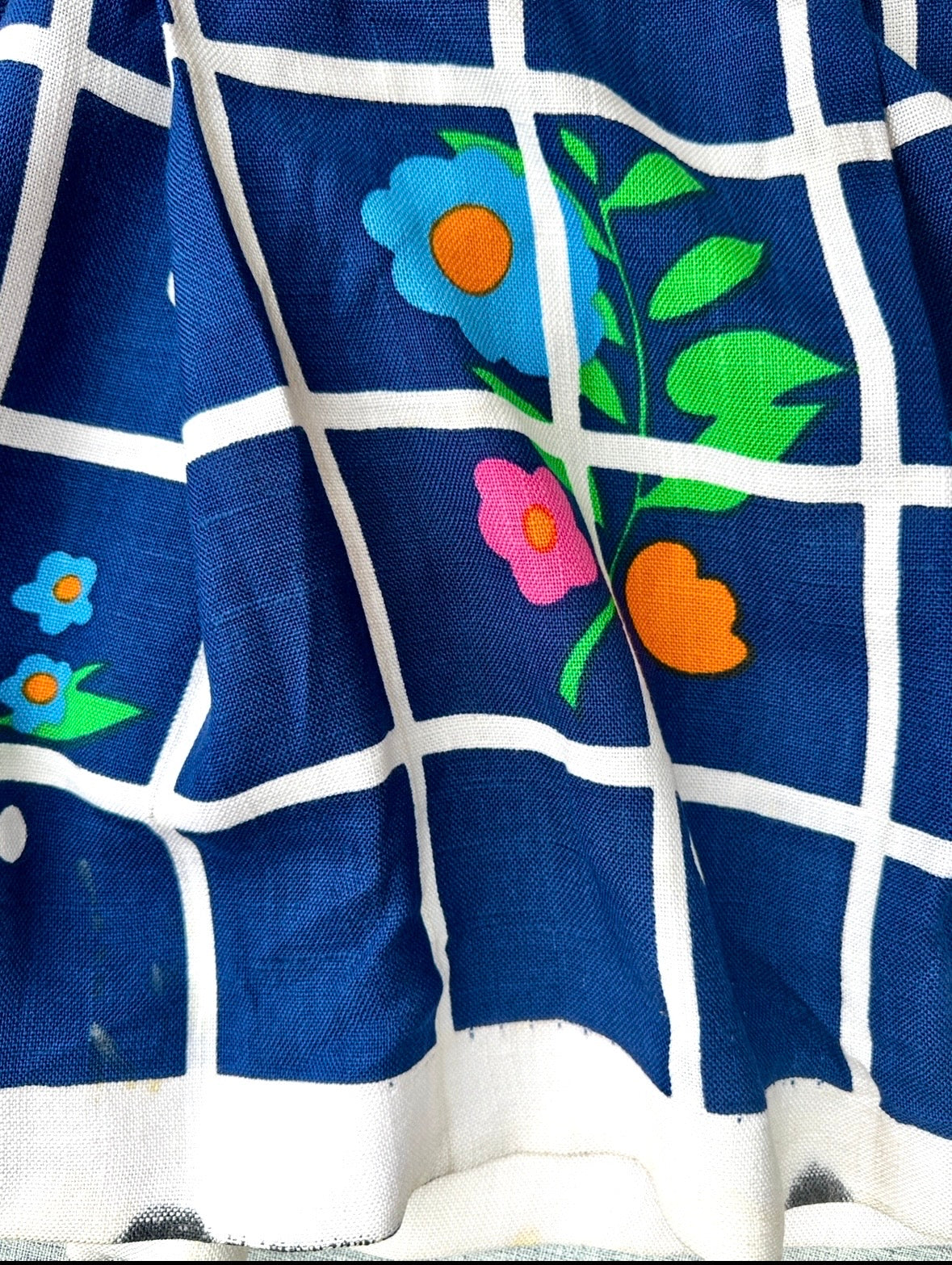 Jupe plissée authentique Lanvin Paris en toile de coton imprimée vintage