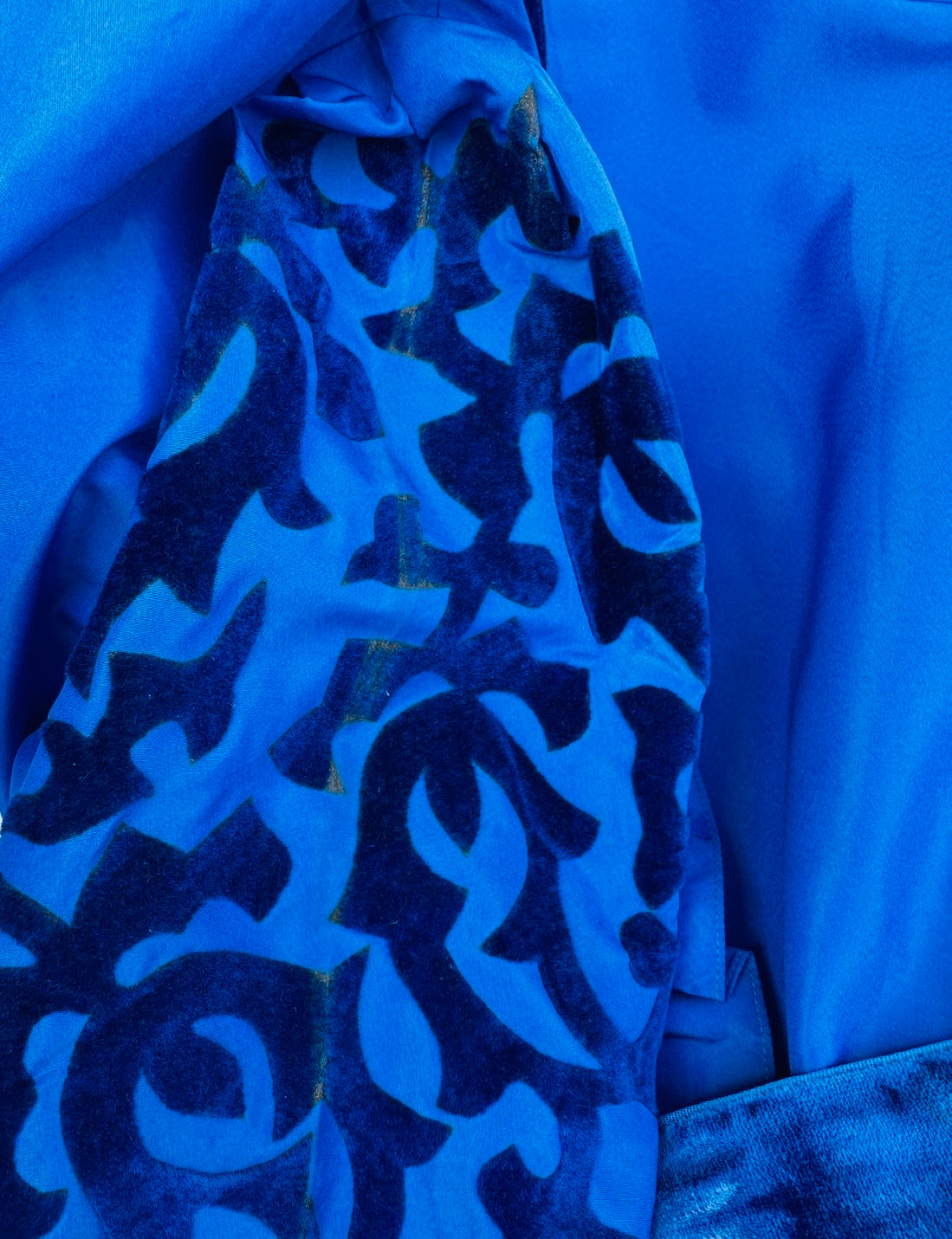 Vintage electric blue evening dress Louis Féraud Paris