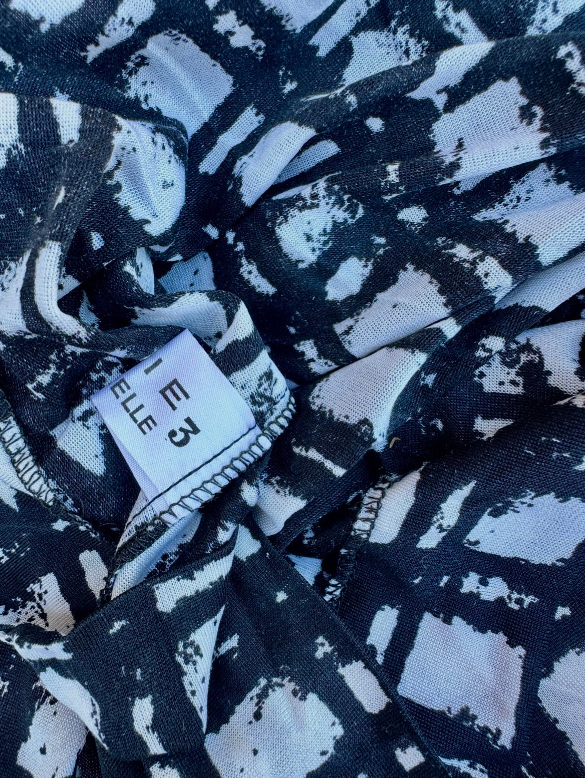 Authentic Jeanne Lanvin Paris black and white stretch silk top vintage