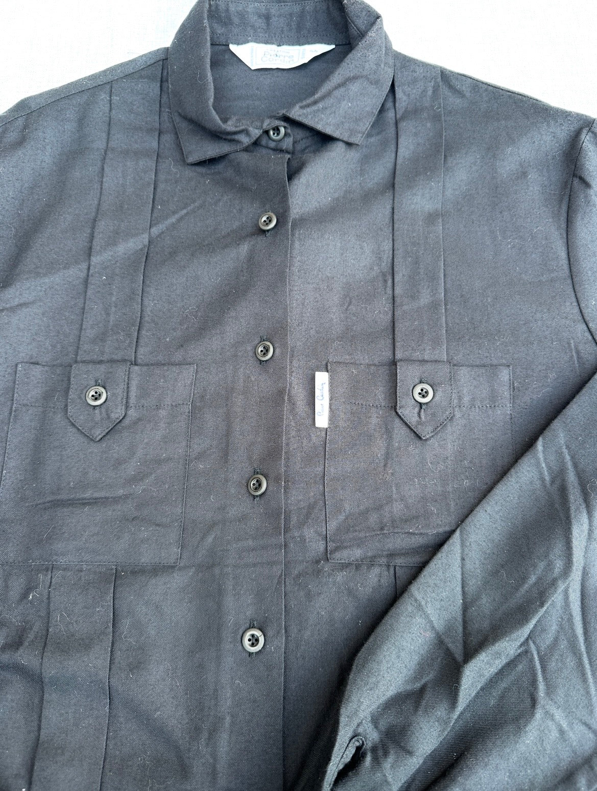 Chemise en coton noire Pierre Cardin Paris vintage neuve