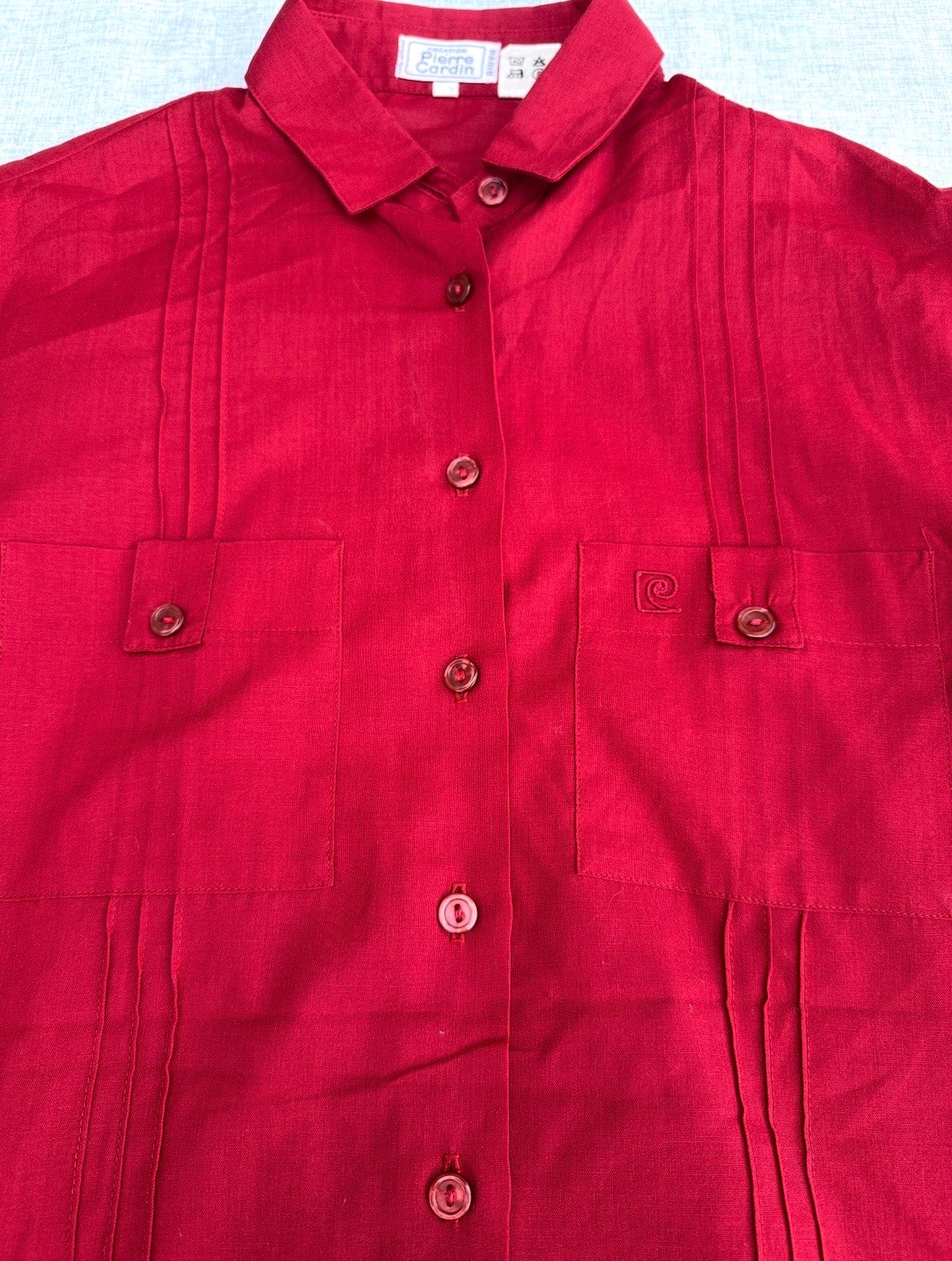 Chemise Vintage Neuve Authentique Pierre Cardin Paris Rouge