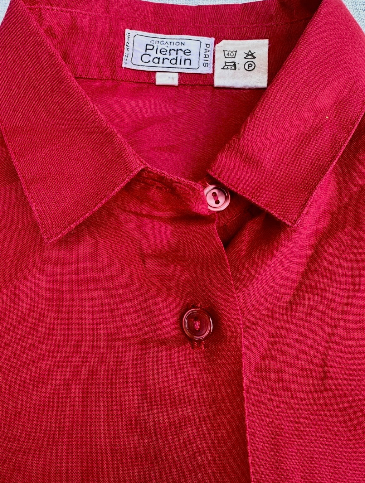 Chemise Vintage Neuve Authentique Pierre Cardin Paris Rouge