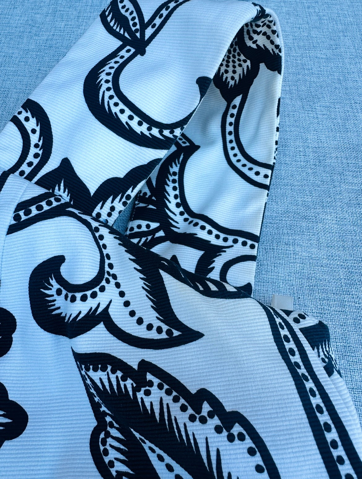Authentic Guy Laroche Dress in Black and White Floral Printed Cotton
