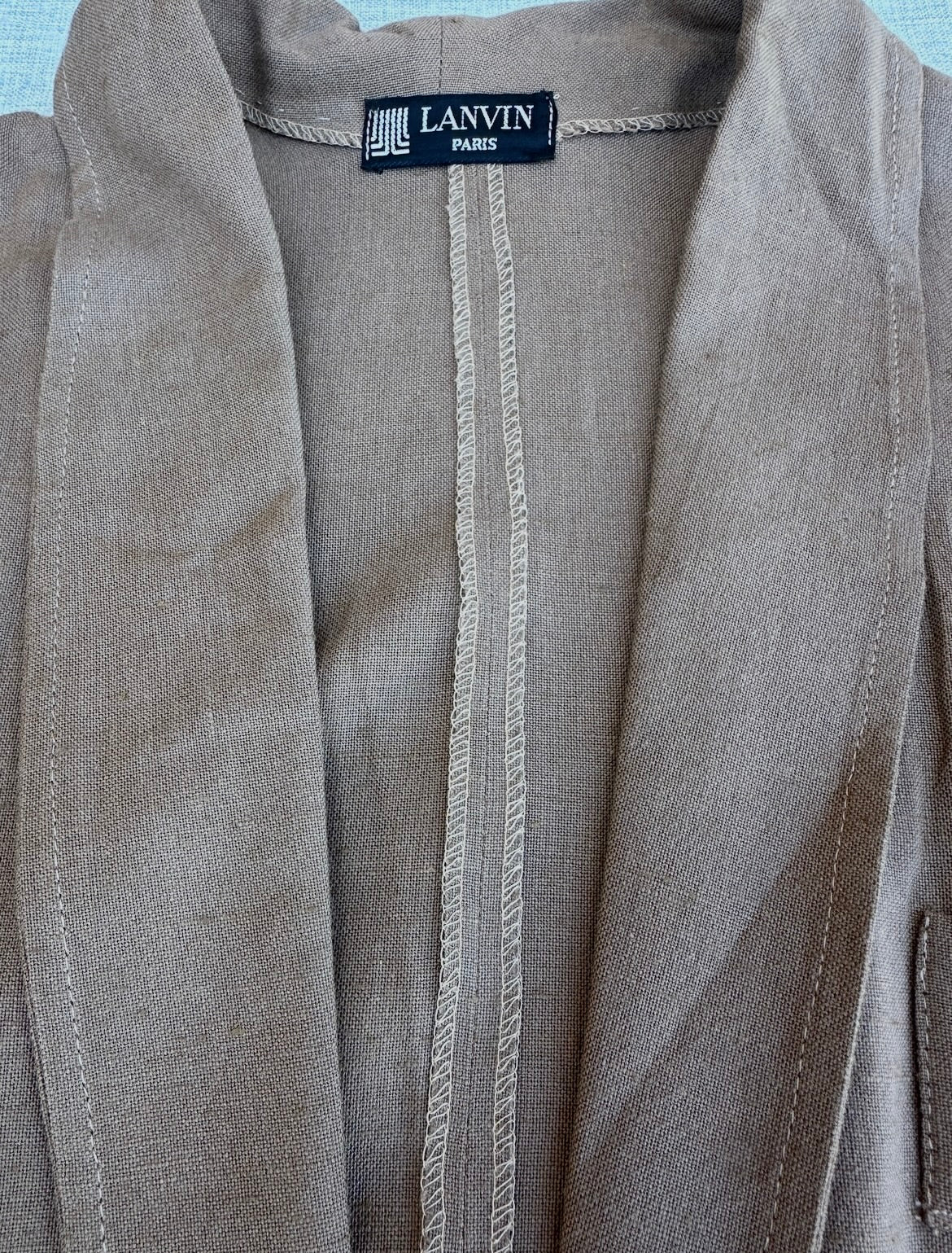 Veste Vintage Authentique Lanvin Paris en Lin Grande Taille