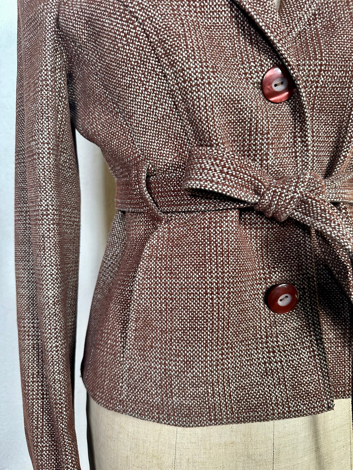 Blazer en laine marron tweed Dolce & Gabbana authentique