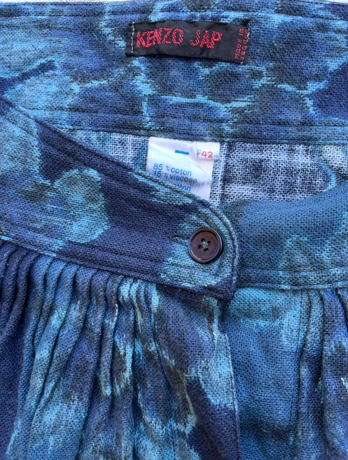 Jupe en jean imprimé floral Kenzo Jap vintage authentique